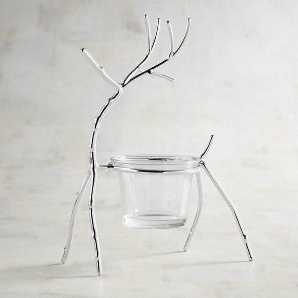 Silver Twig Reindeer Tealight Candle Holder - Picture 1 of 14